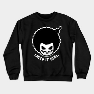 Fun Afro Halloween evil scary face Crewneck Sweatshirt